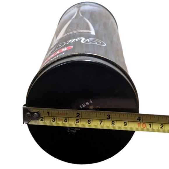 Vintage Black Imported Stock Asti Spumante Collectible Tall Metal Tin Container - Picture 3 of 11